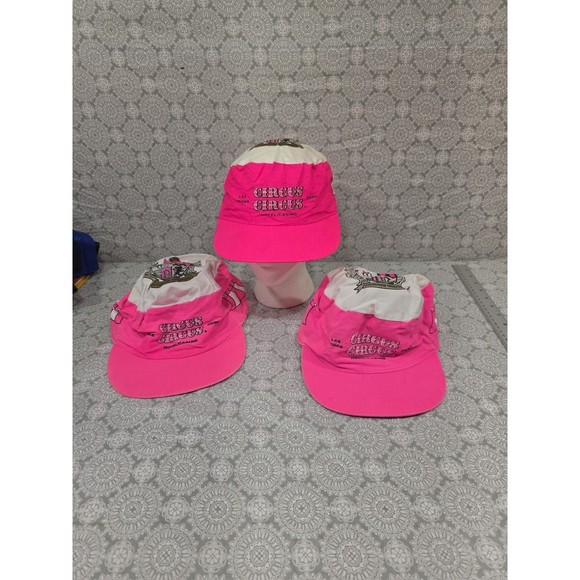 Vintage Circus Circus Snapback Cap Painters Hat Neon Pink White Las Vegas Casino - Picture 1 of 11